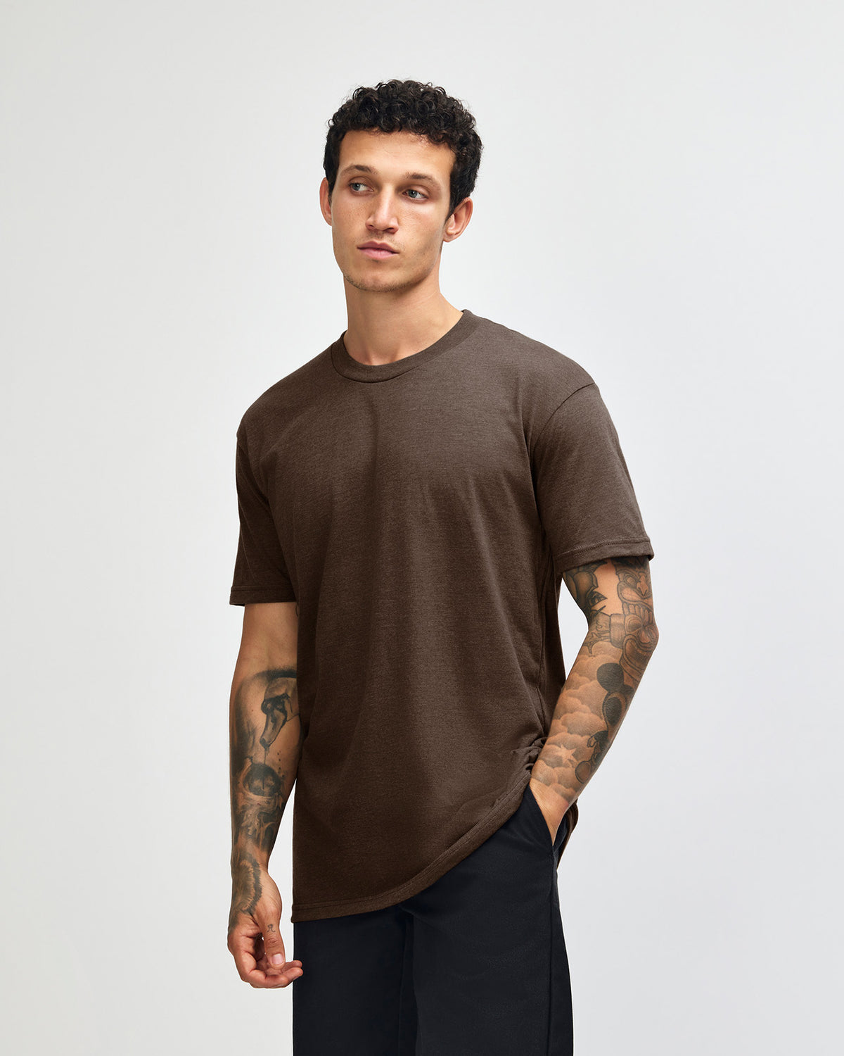 American Apparel Unisex CVC Short Sleeve T-Shirt - Heather Brown
