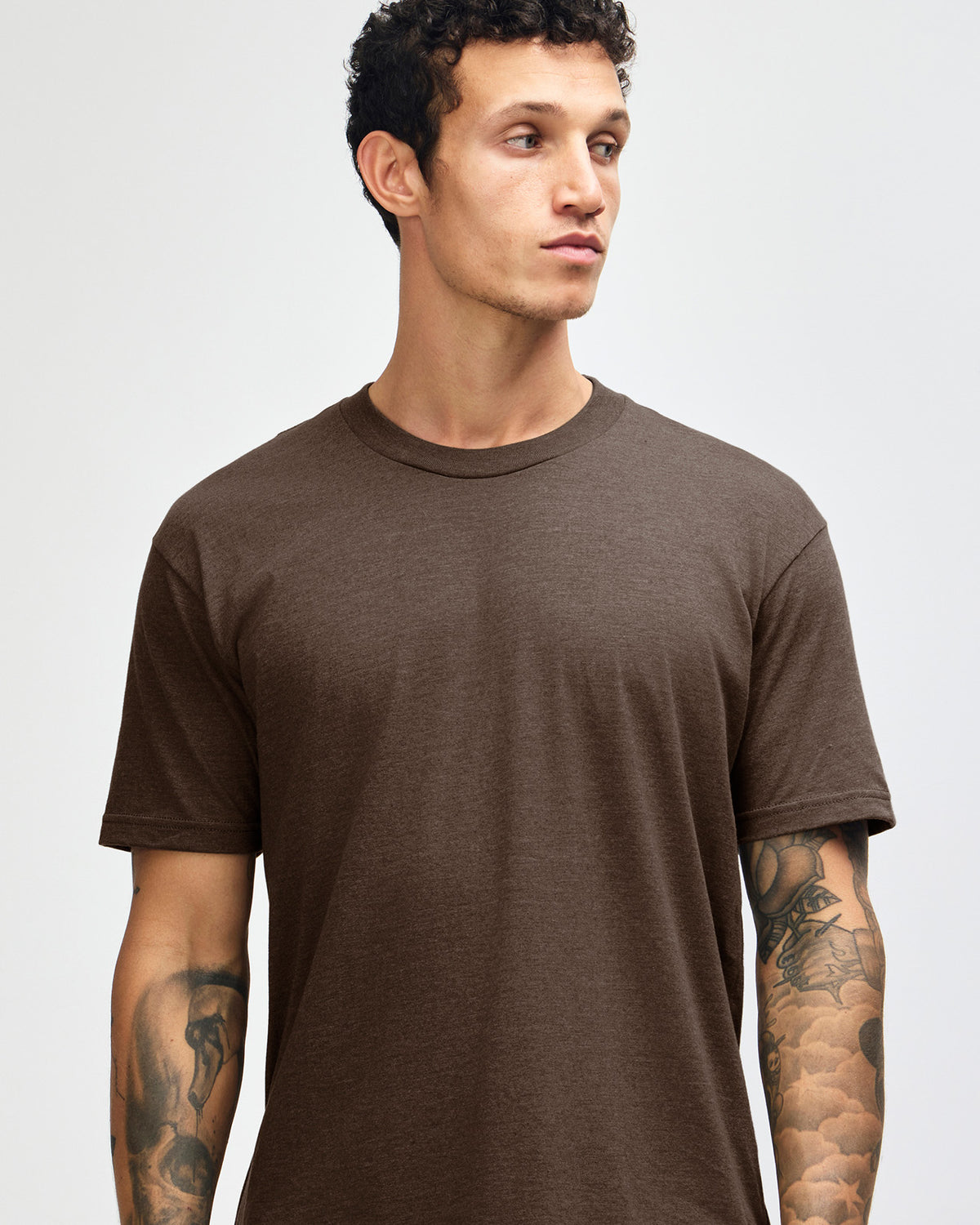 American Apparel Unisex CVC Short Sleeve T-Shirt - Heather Brown