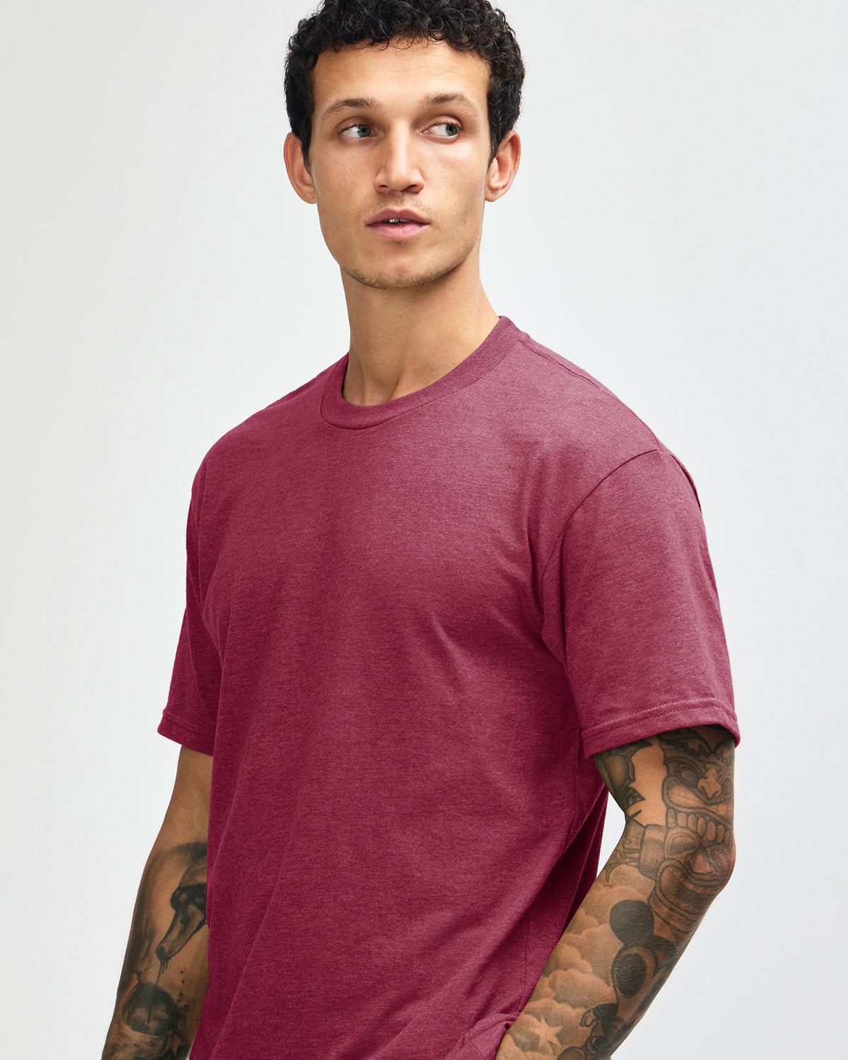 American Apparel Unisex CVC Short Sleeve T-Shirt - Heather Burgundy