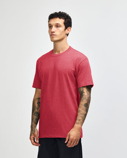 American Apparel Unisex CVC Short Sleeve T-Shirt - Heather Cardinal