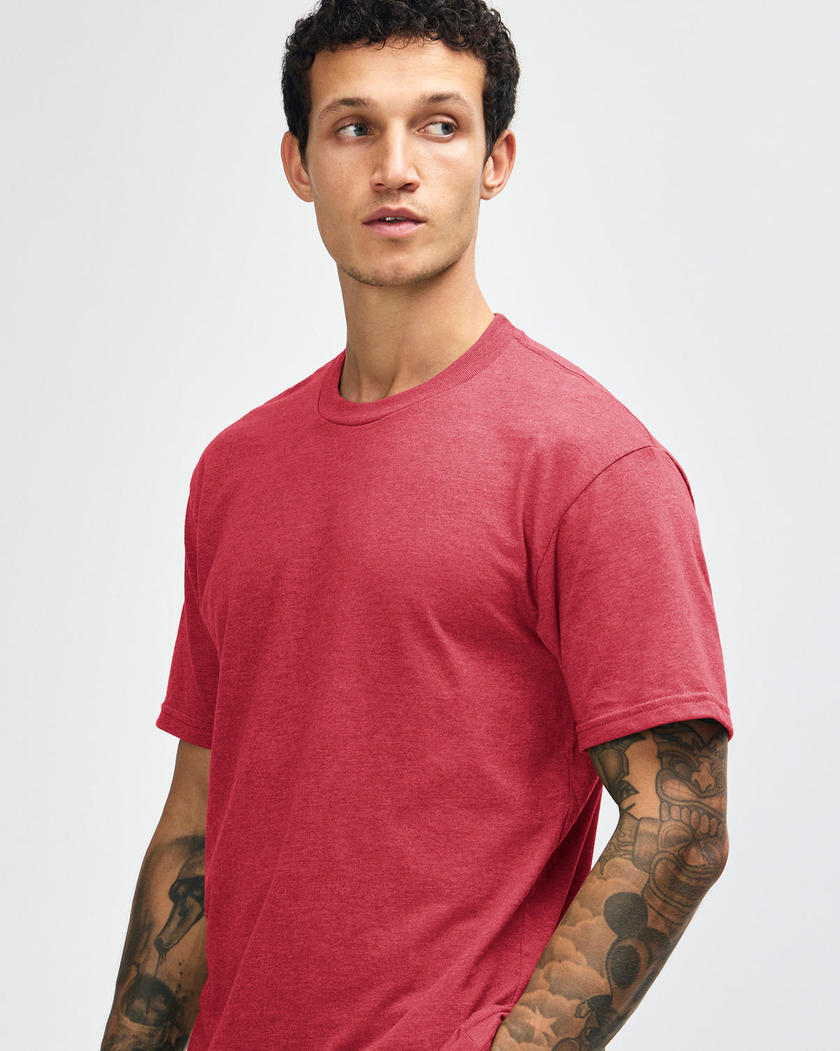 American Apparel Unisex CVC Short Sleeve T-Shirt - Heather Cardinal