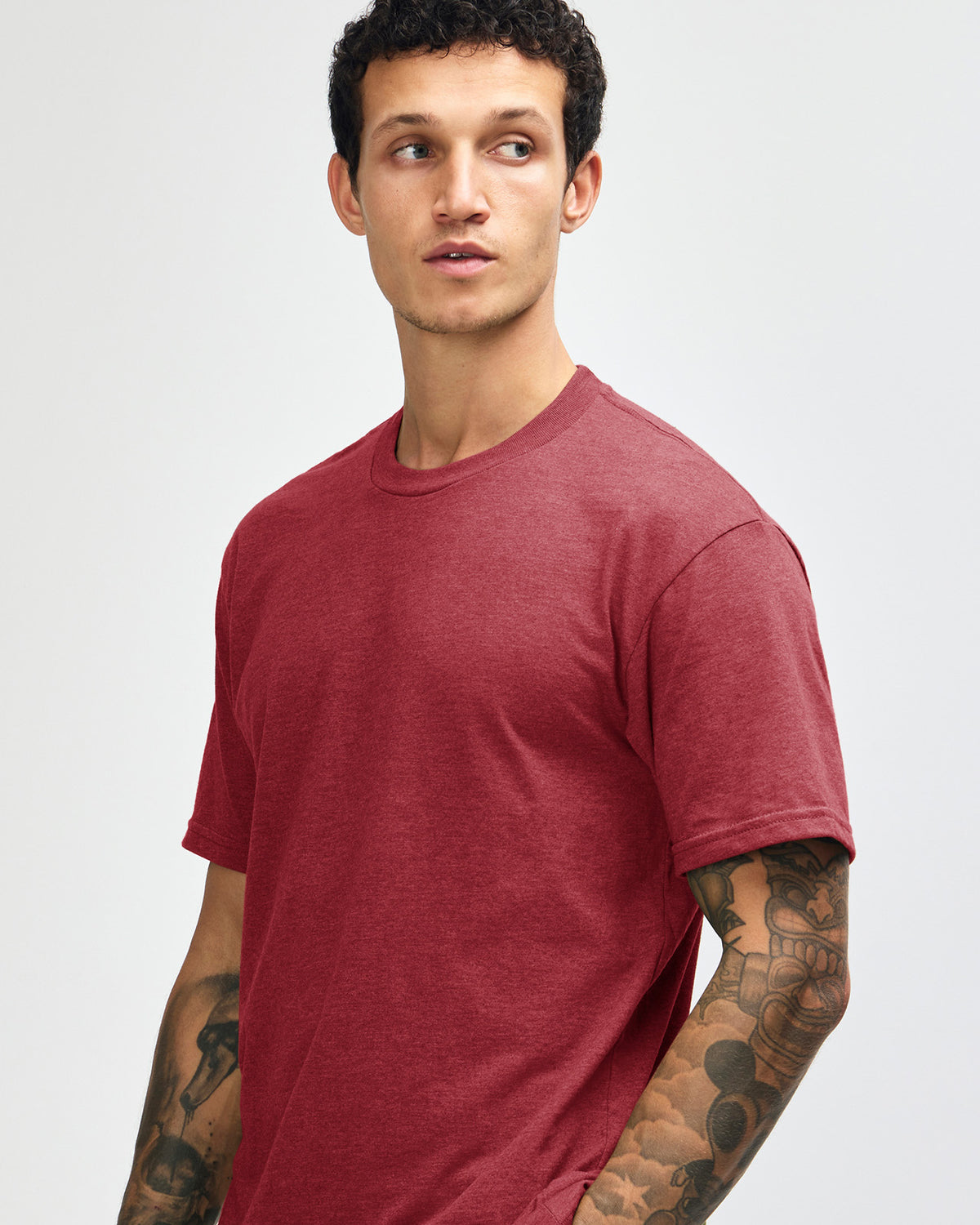 American Apparel Unisex CVC Short Sleeve T-Shirt - Heather Cranberry