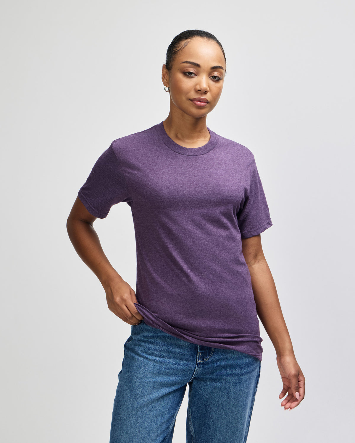 American Apparel Unisex CVC Short Sleeve T-Shirt - Heather Eggplant