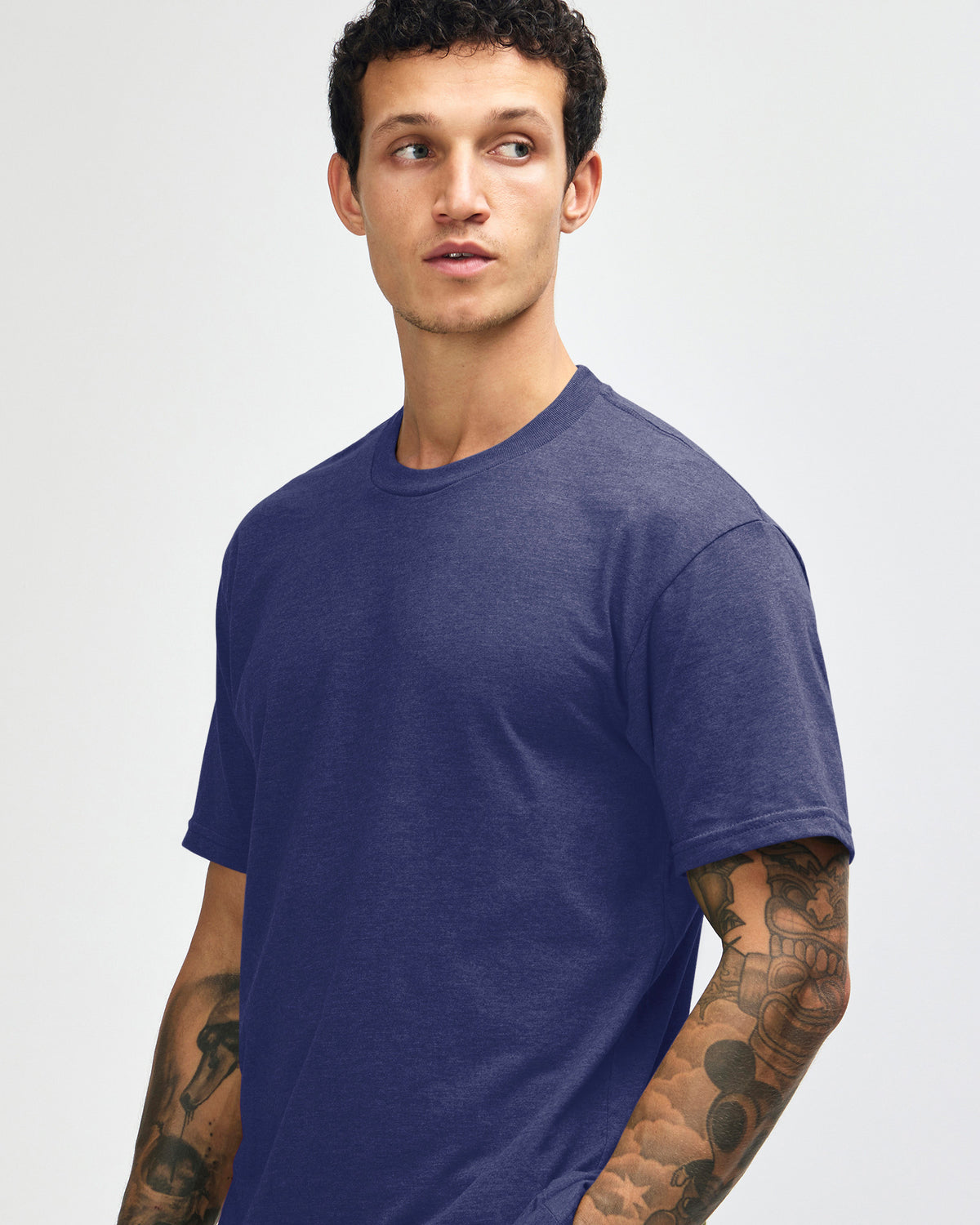 American Apparel Unisex CVC Short Sleeve T-Shirt - Heather Indigo