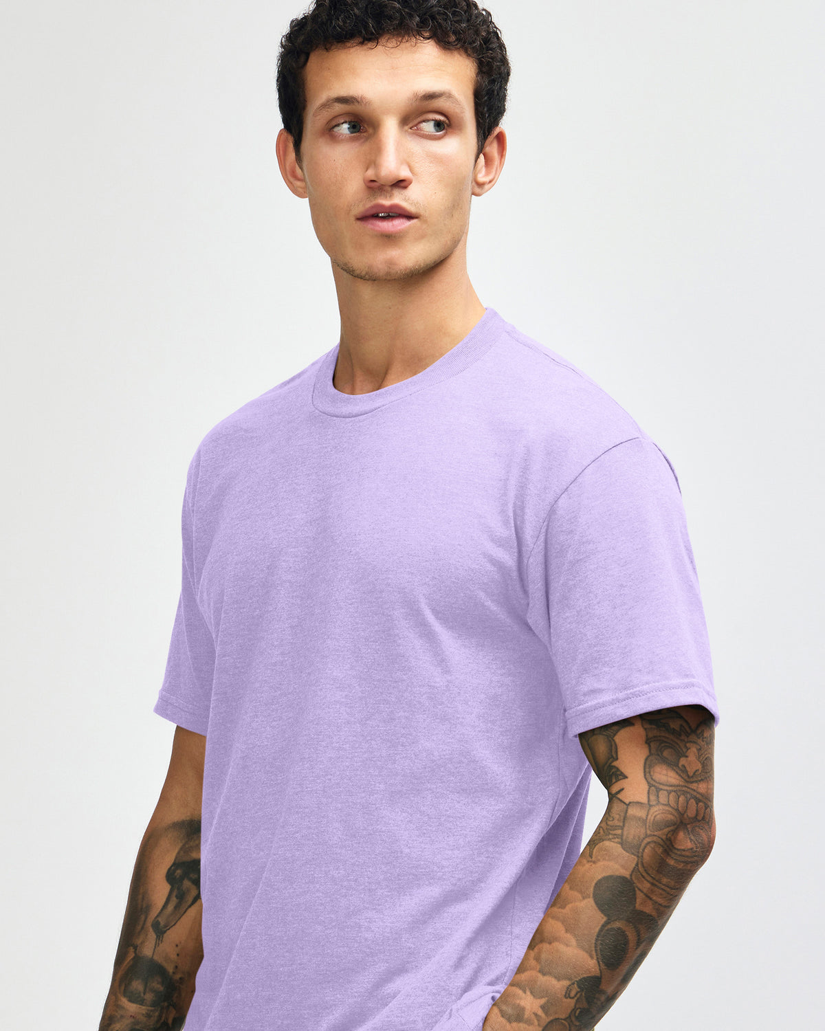 American Apparel Unisex CVC Short Sleeve T-Shirt - Heather Lilac