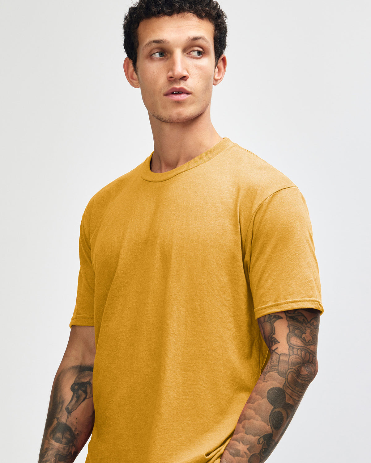 American Apparel Unisex CVC Short Sleeve T-Shirt - Heather Mustard