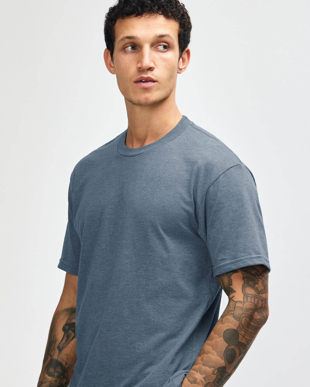 American Apparel Unisex CVC Short Sleeve T-Shirt - Heather Navy