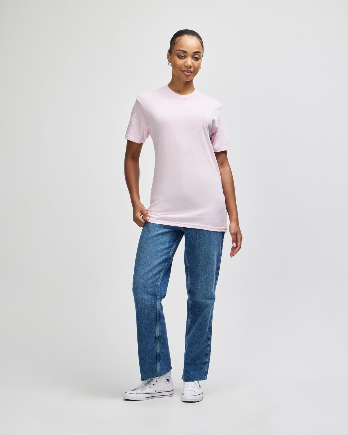 American Apparel Unisex CVC Short Sleeve T-Shirt - Heather Pink