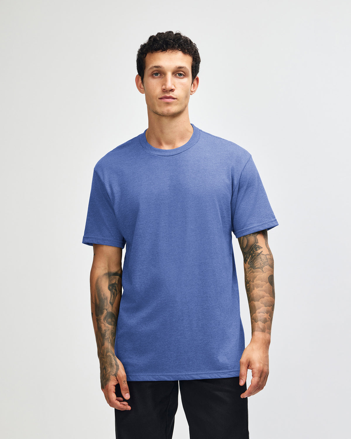 American Apparel Unisex CVC Short Sleeve T-Shirt - Heather Royal Blue