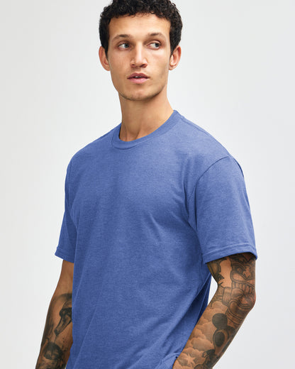 American Apparel Unisex CVC Short Sleeve T-Shirt - Heather Royal Blue