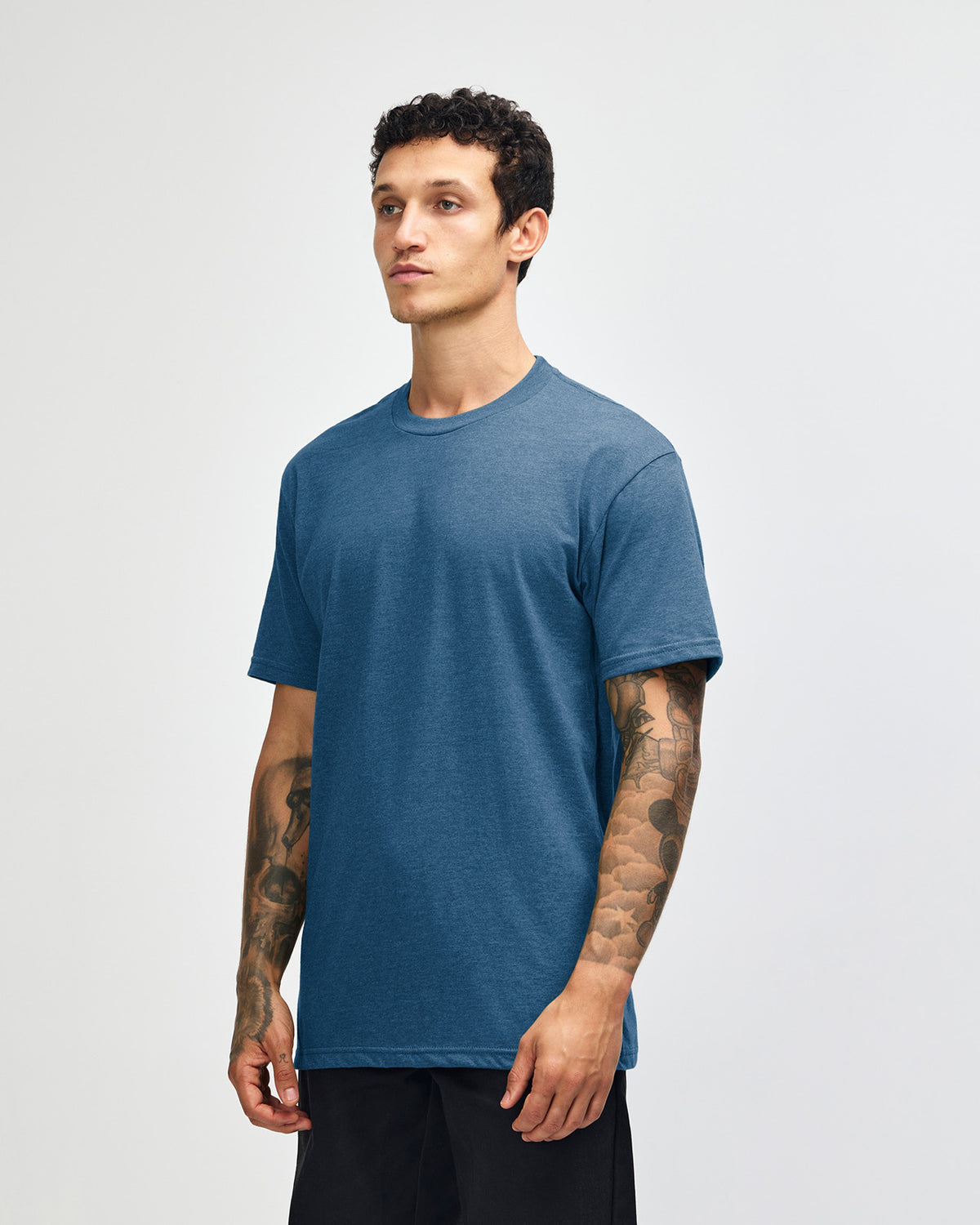 American Apparel Unisex CVC Short Sleeve T-Shirt - Heather Sea Blue