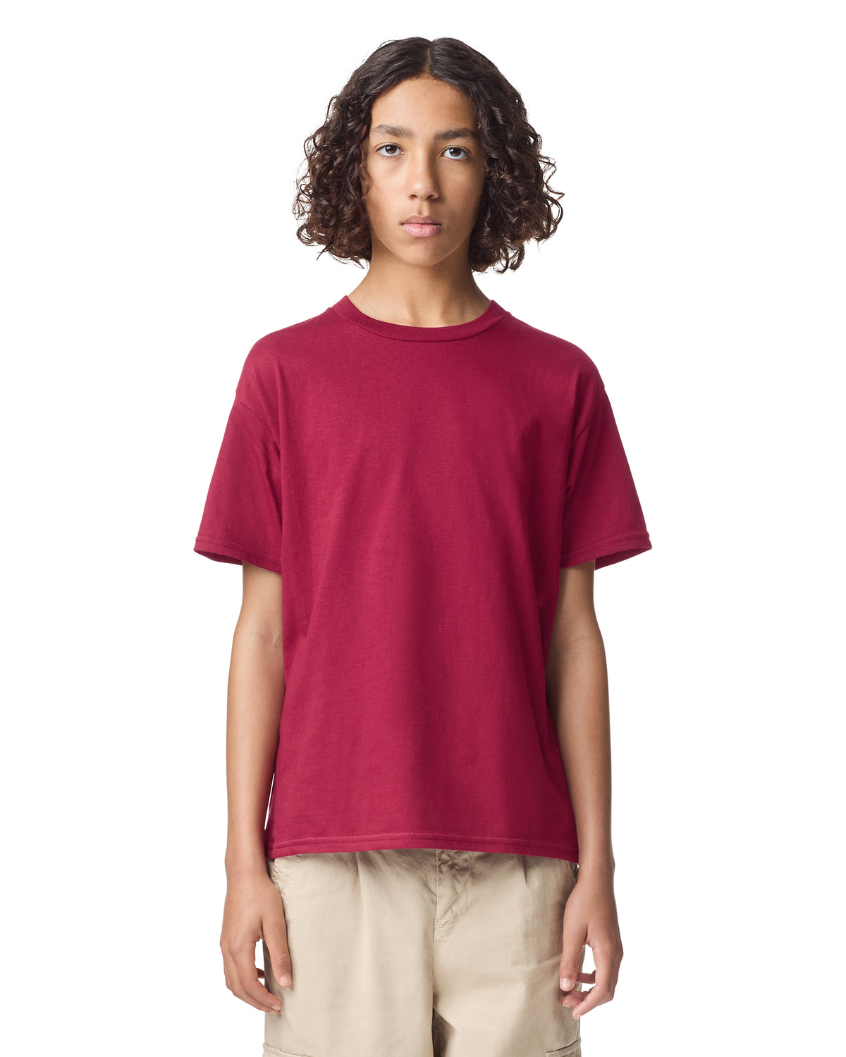 American Apparel Fine Jersey Youth T-Shirt - Cranberry