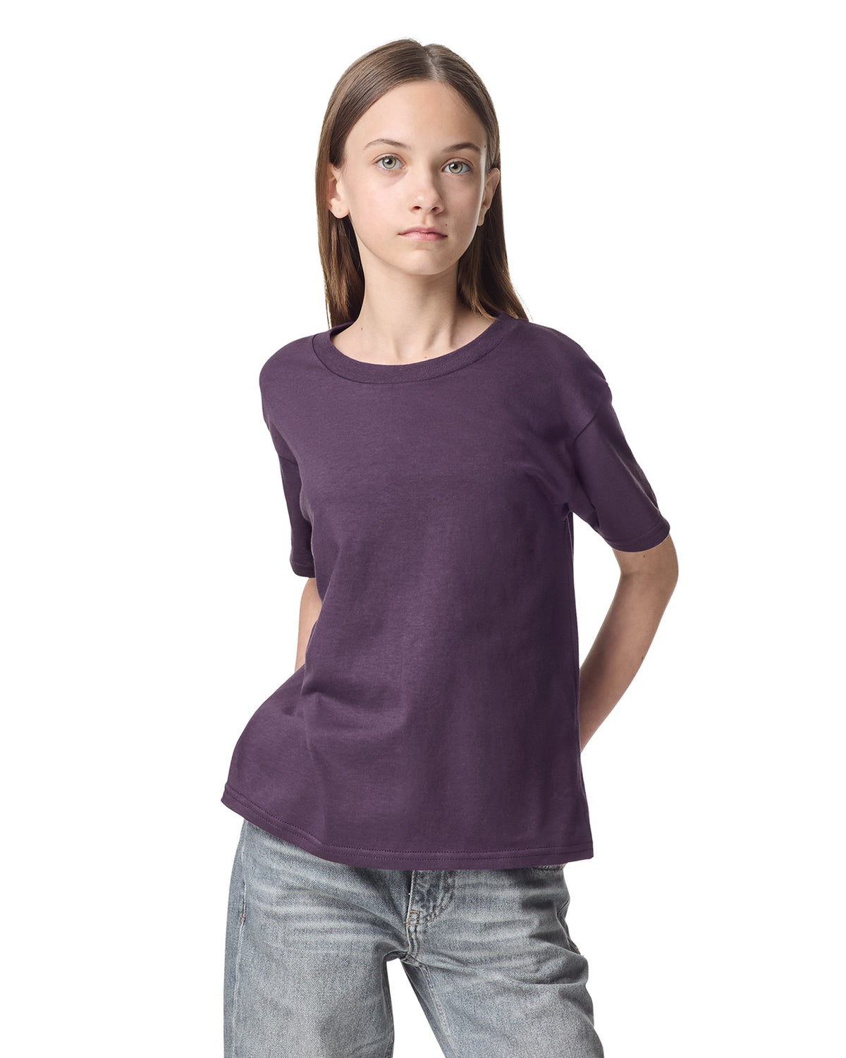 American Apparel Fine Jersey Youth T-Shirt - Eggplant