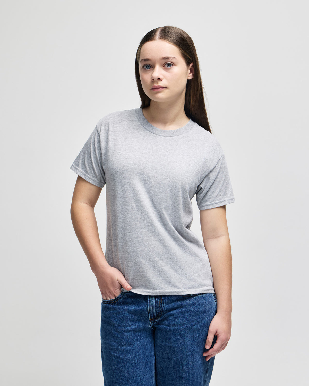 American Apparel Fine Jersey Youth T-Shirt - Heather Grey