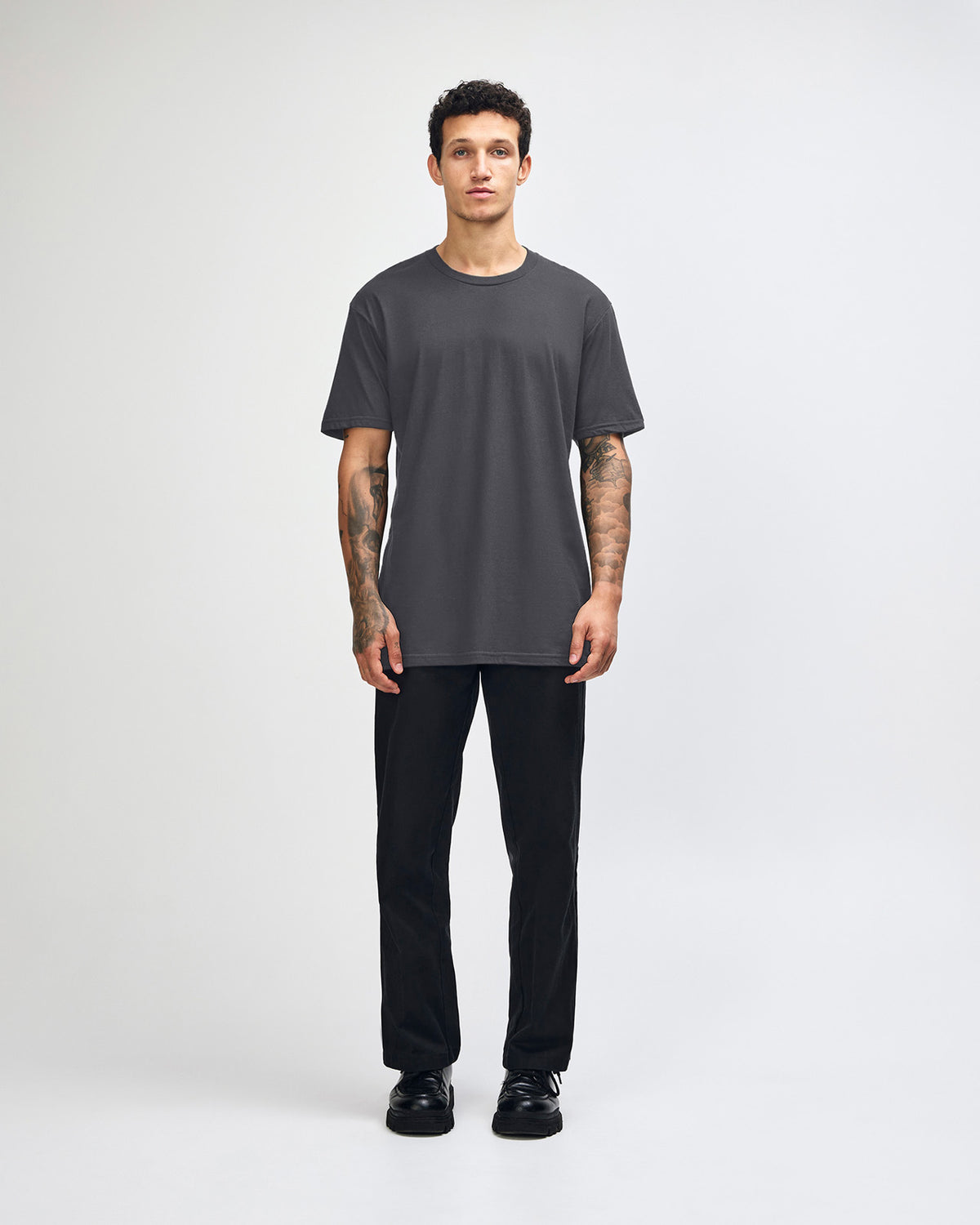 American Apparel Unisex Fine Jersey Short Sleeve T-Shirt - Asphalt