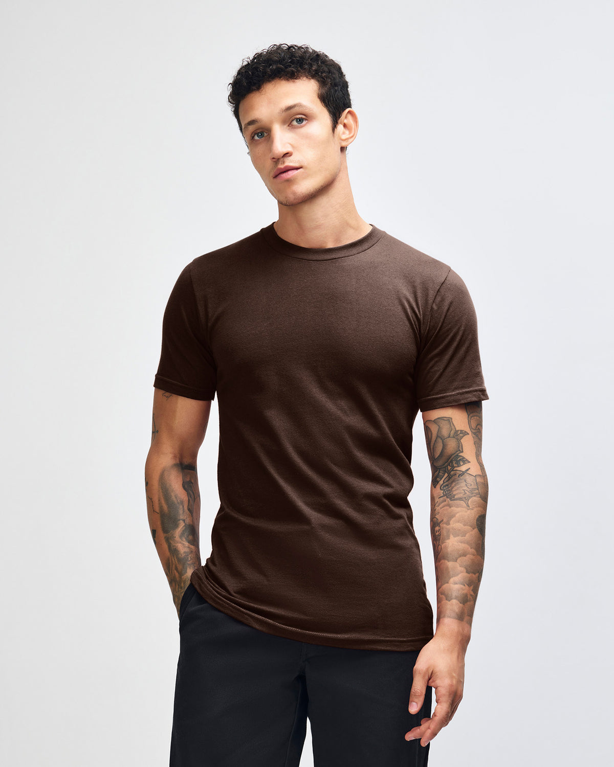 American Apparel Unisex Fine Jersey Short Sleeve T-Shirt - Brown