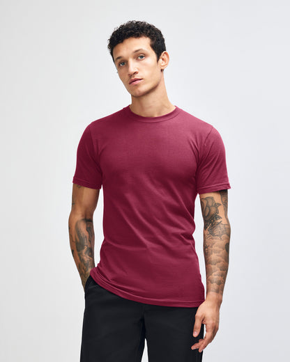 American Apparel Unisex Fine Jersey Short Sleeve T-Shirt - Burgundy