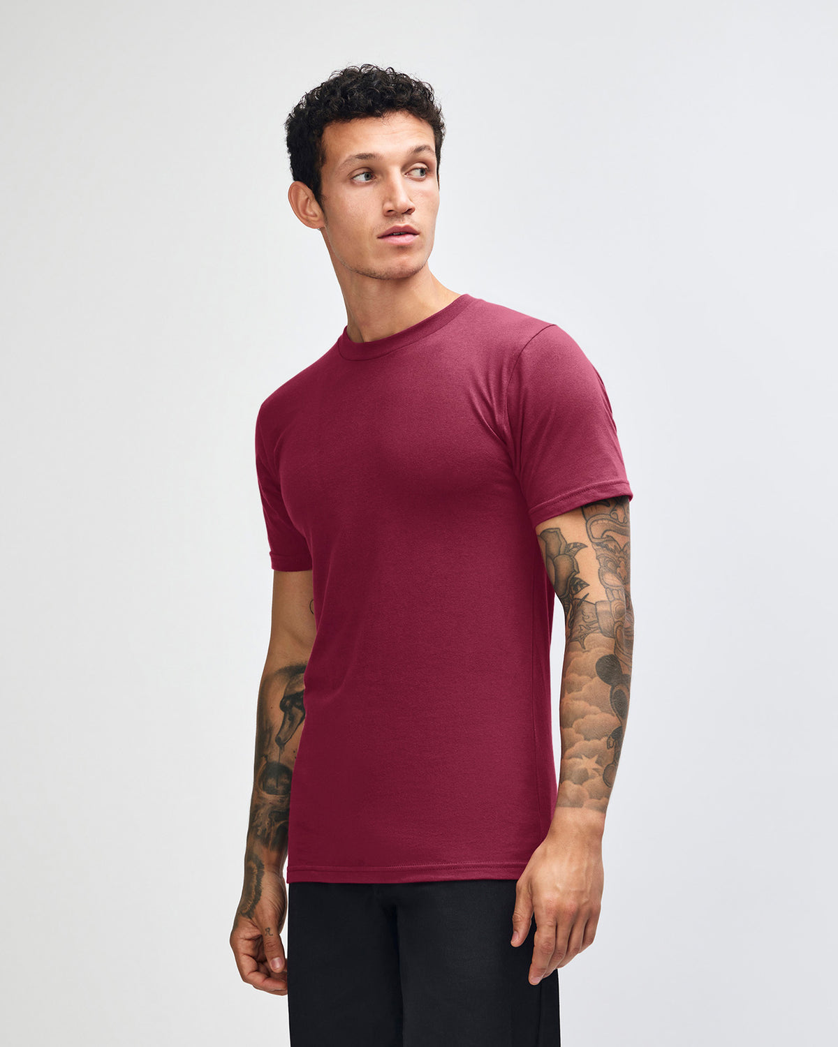 American Apparel Unisex Fine Jersey Short Sleeve T-Shirt - Burgundy