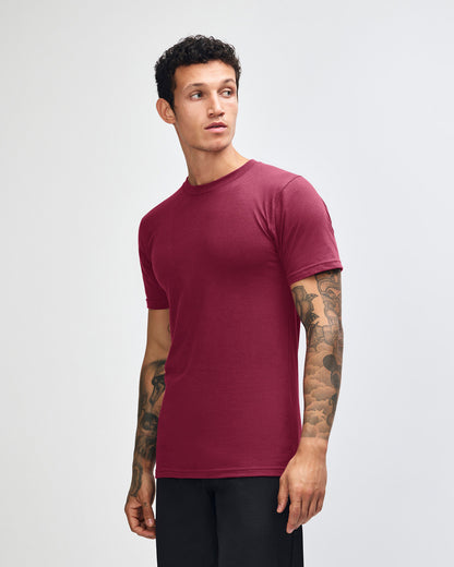 American Apparel Unisex Fine Jersey Short Sleeve T-Shirt - Burgundy