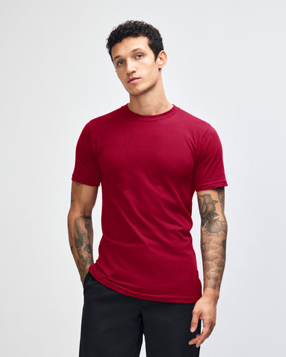American Apparel Unisex Fine Jersey Short Sleeve T-Shirt - Cardinal