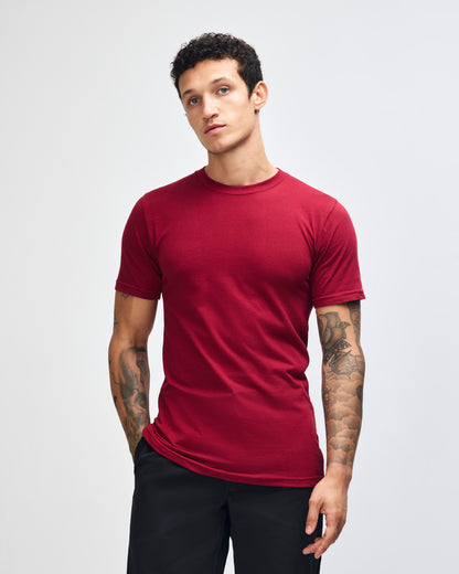 American Apparel Unisex Fine Jersey Short Sleeve T-Shirt - Cranberry