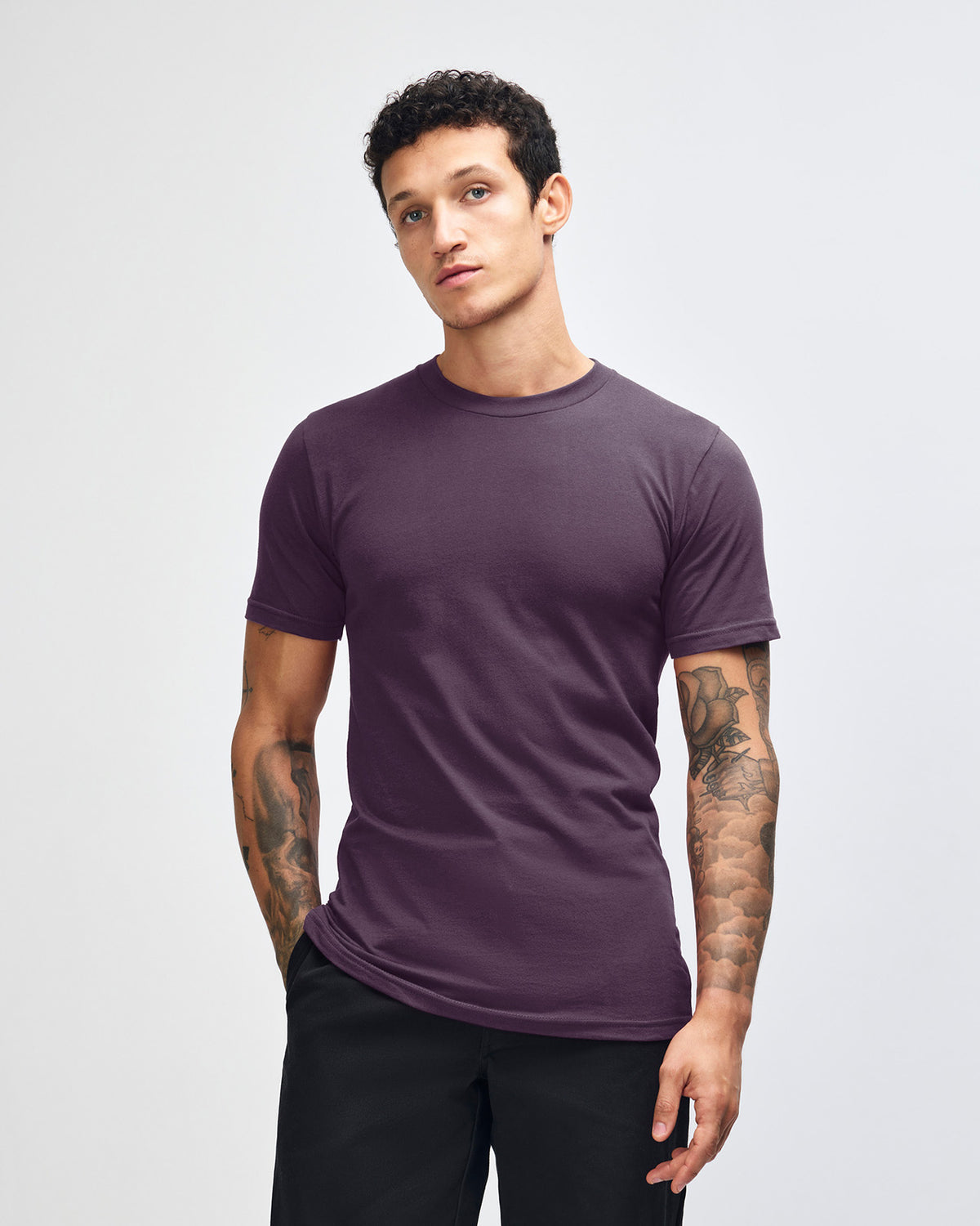 American Apparel Unisex Fine Jersey Short Sleeve T-Shirt - Eggplant