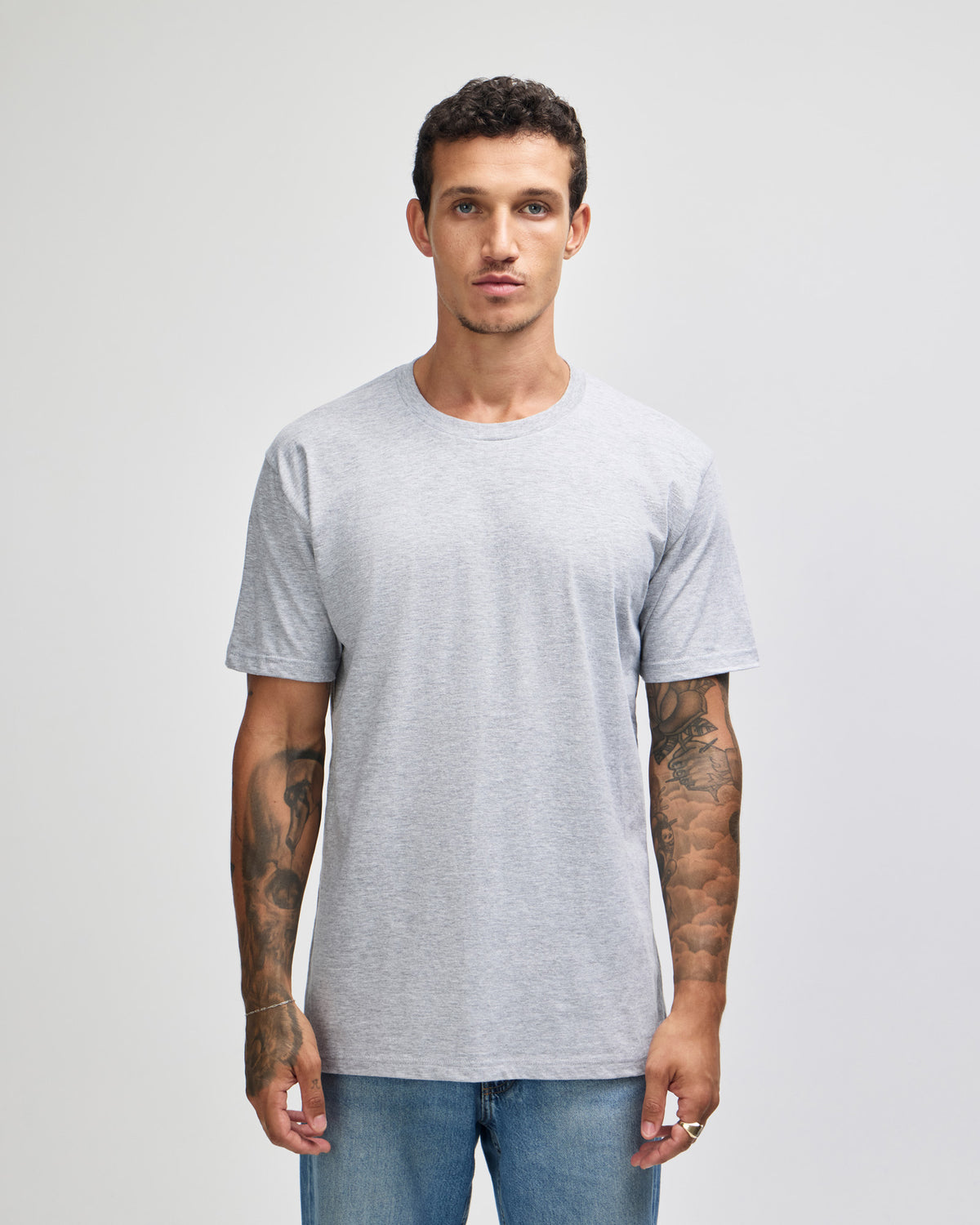 American Apparel Unisex Fine Jersey Short Sleeve T-Shirt - Heather Grey
