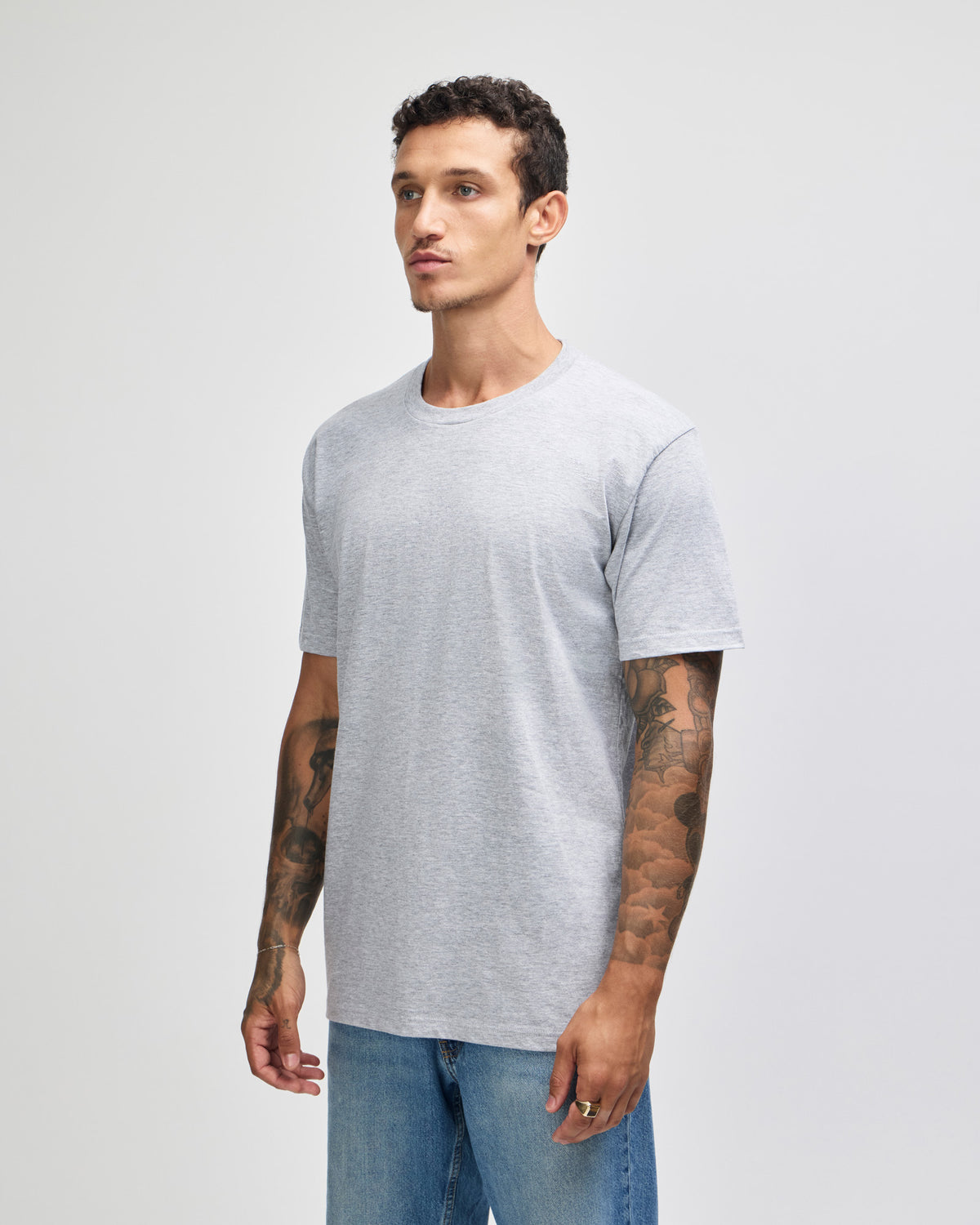 American Apparel Unisex Fine Jersey Short Sleeve T-Shirt - Heather Grey