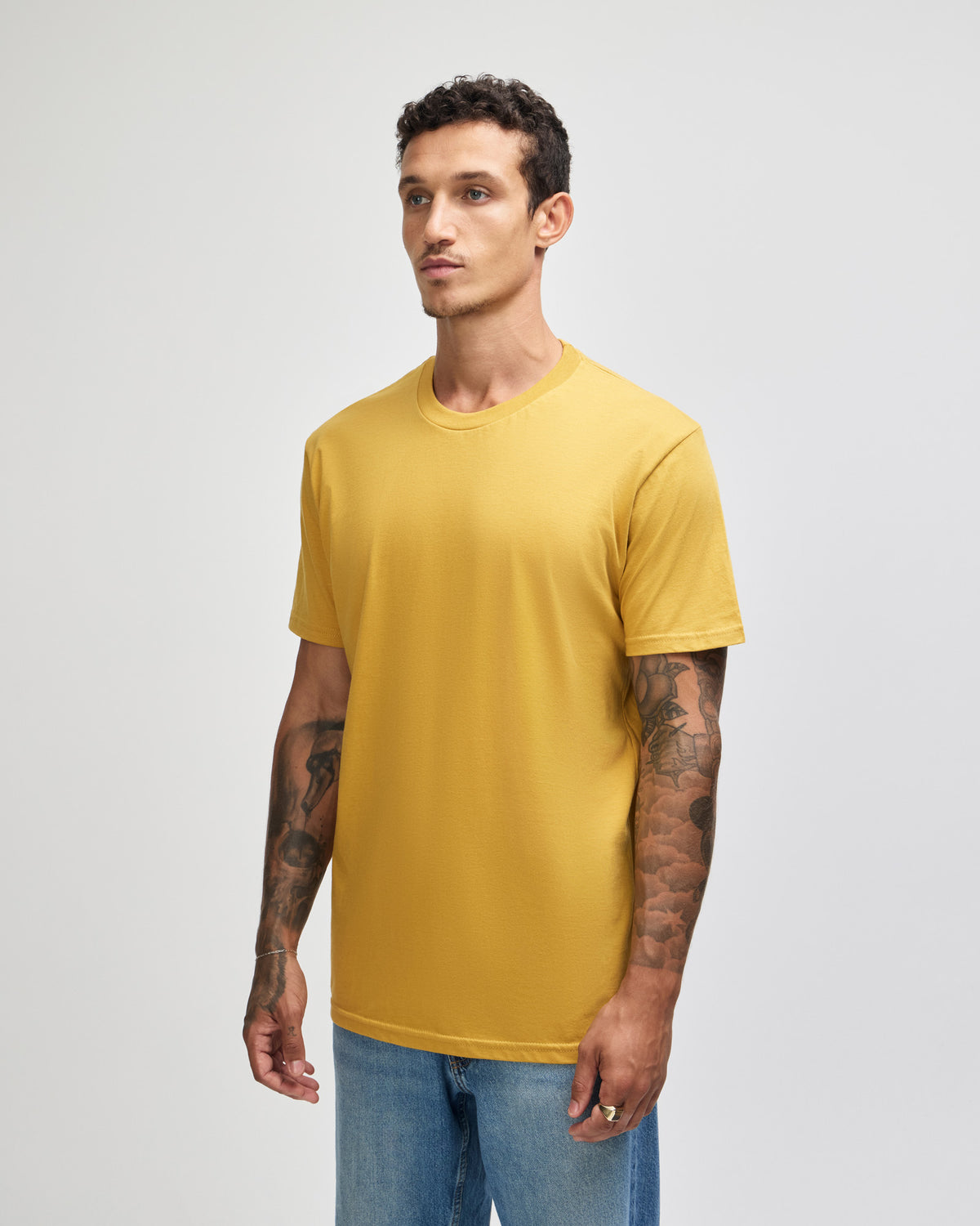 American Apparel Unisex Fine Jersey Short Sleeve T-Shirt - Mustard