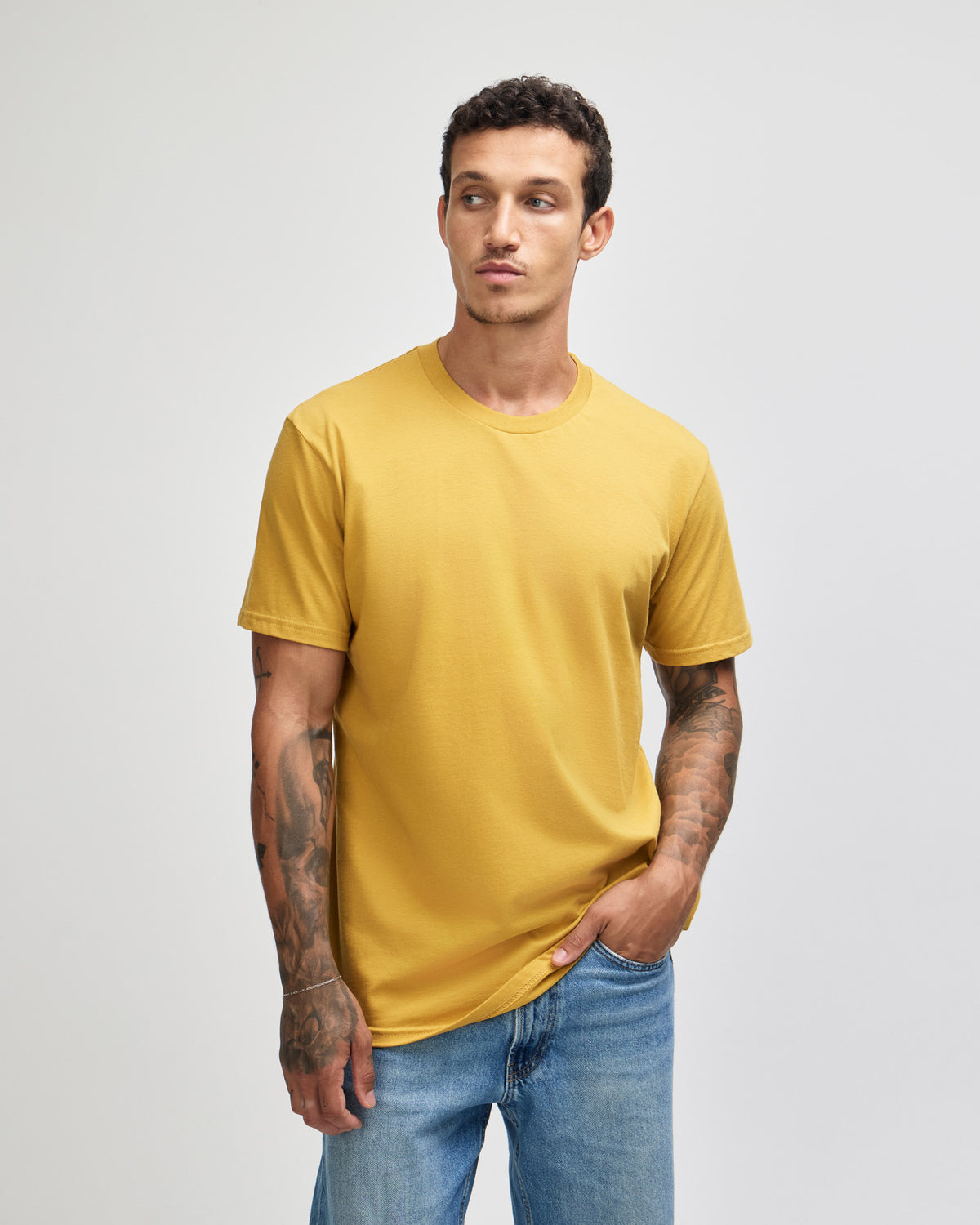 American Apparel Unisex Fine Jersey Short Sleeve T-Shirt - Mustard