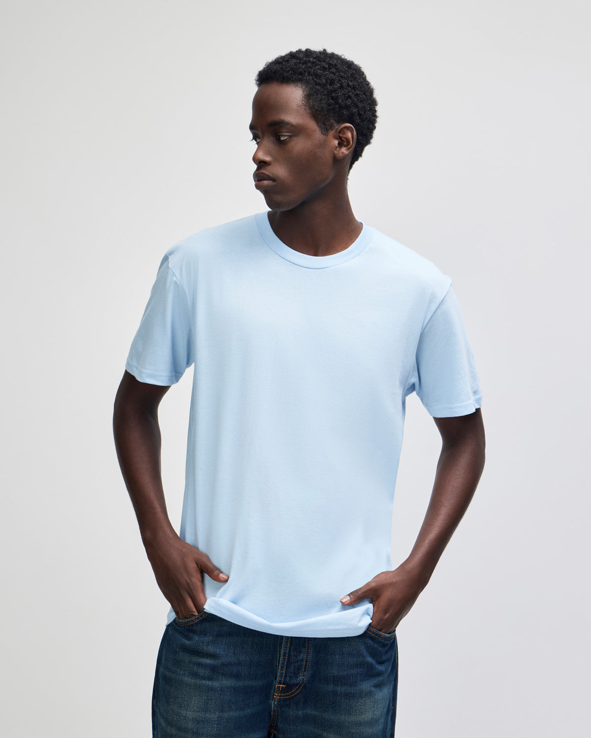 American Apparel Unisex Fine Jersey Short Sleeve T-Shirt - Powder Blue