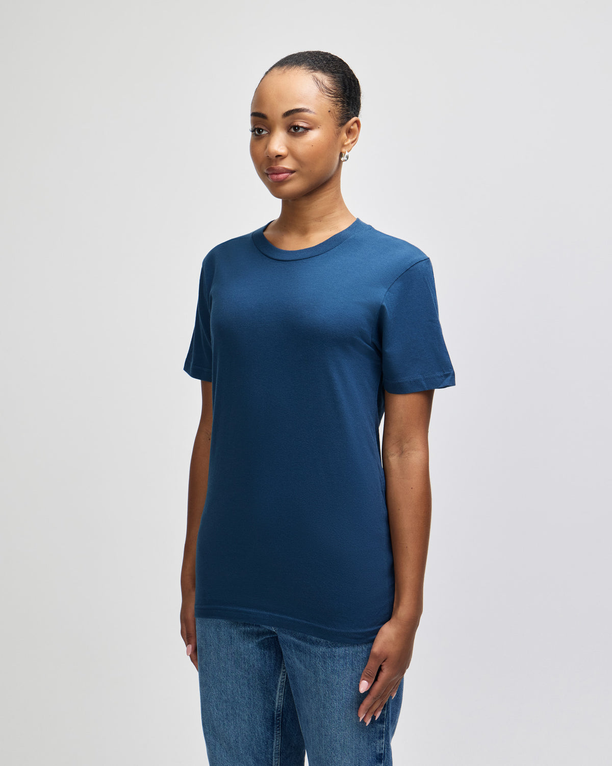 American Apparel Unisex Fine Jersey Short Sleeve T-Shirt - Sea Blue
