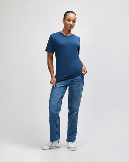 American Apparel Unisex Fine Jersey Short Sleeve T-Shirt - Sea Blue