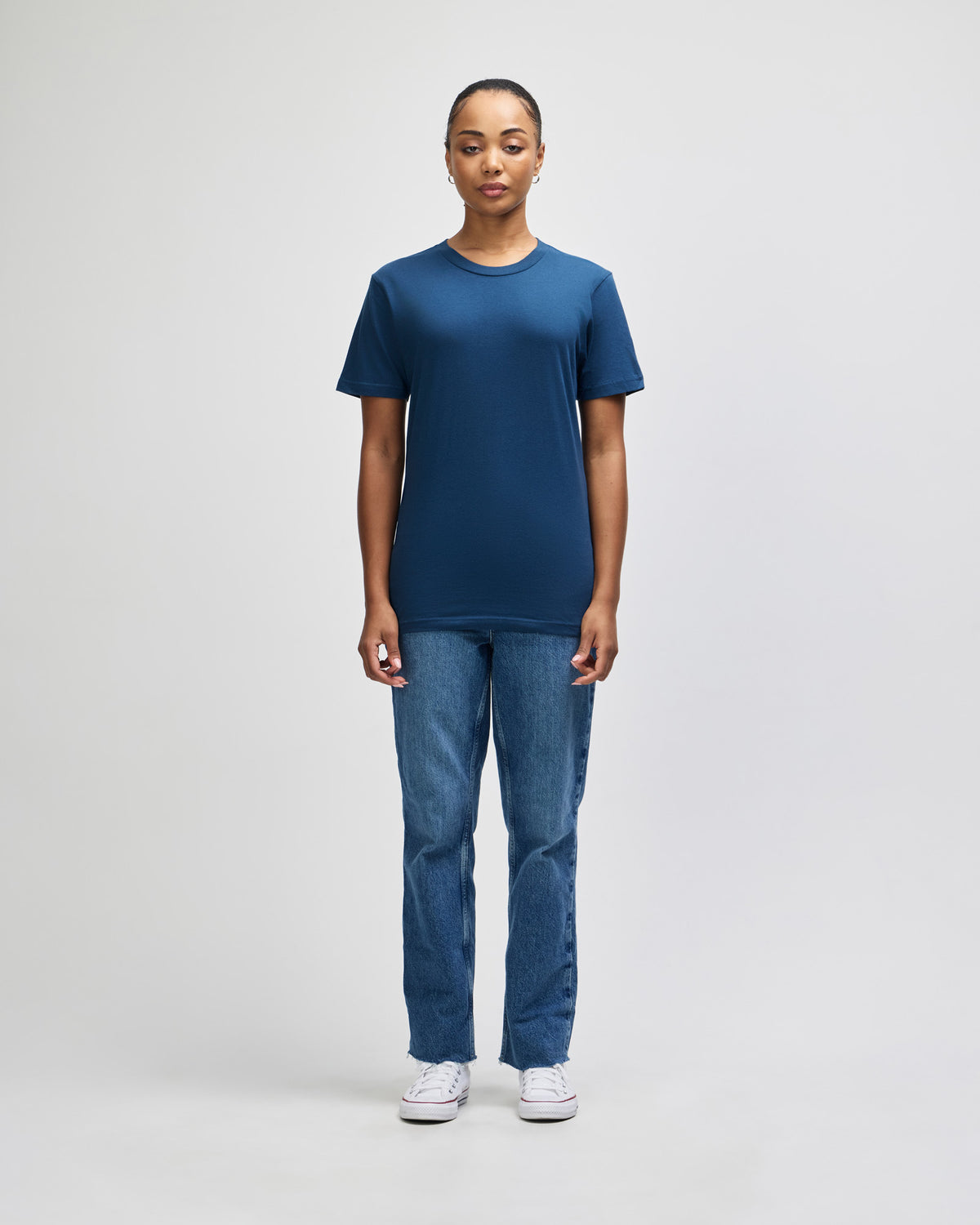 American Apparel Unisex Fine Jersey Short Sleeve T-Shirt - Sea Blue