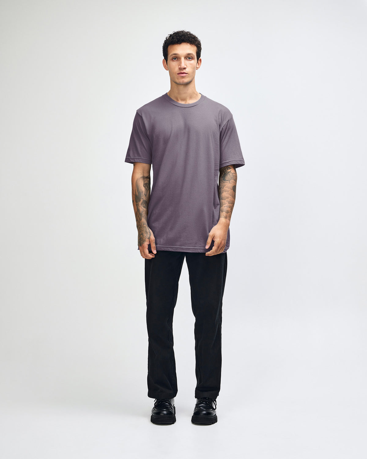 American Apparel Unisex Fine Jersey Short Sleeve T-Shirt - Smokey Violet