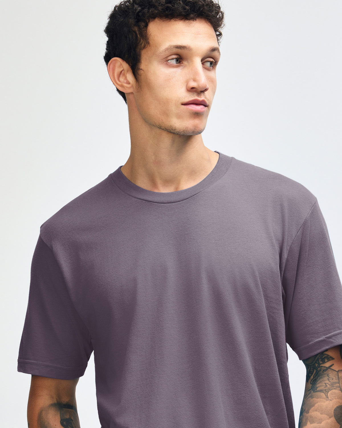 American Apparel Unisex Fine Jersey Short Sleeve T-Shirt - Smokey Violet