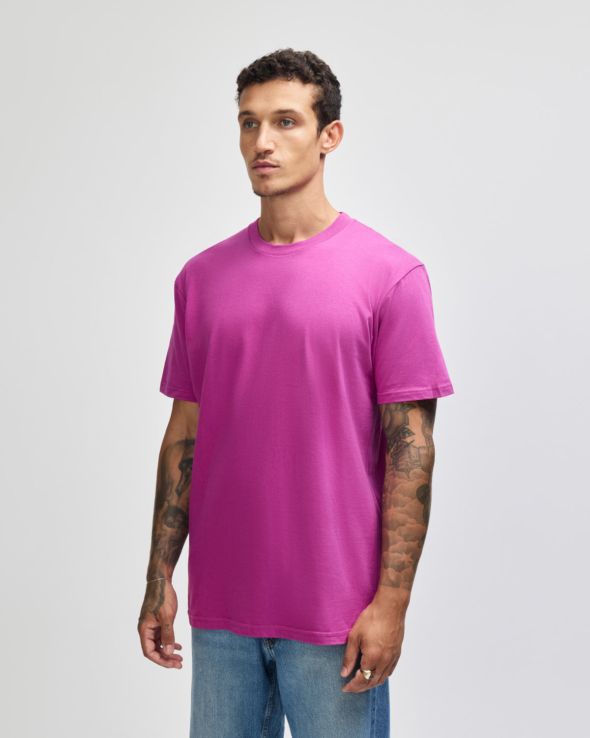 American Apparel Unisex Fine Jersey Short Sleeve T-Shirt - Super Pink