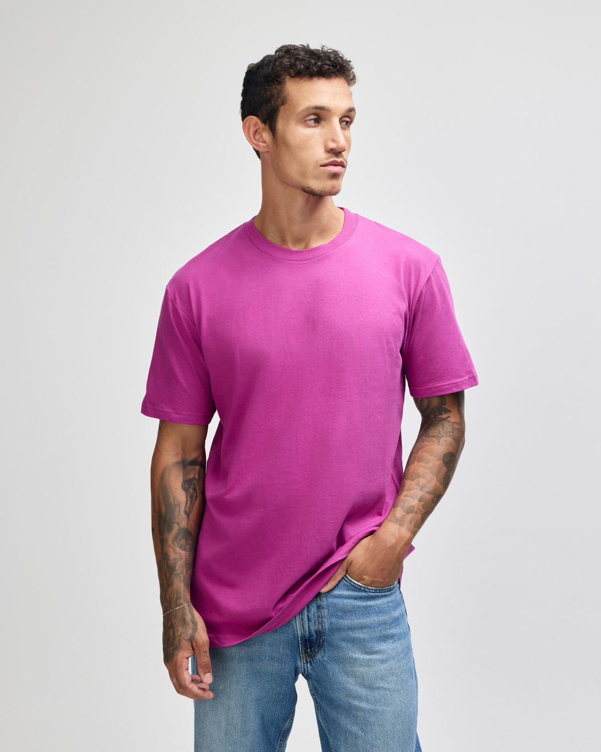American Apparel Unisex Fine Jersey Short Sleeve T-Shirt - Super Pink