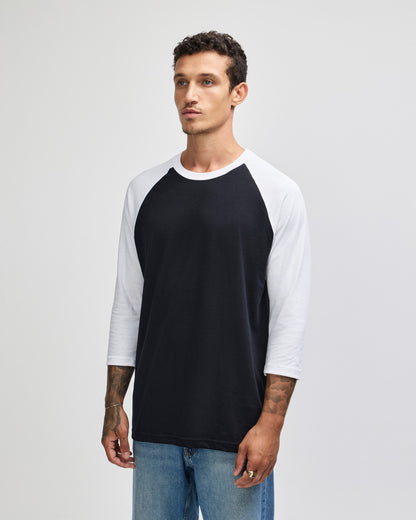American Apparel CVC Unisex Raglan T-shirt - Black / White