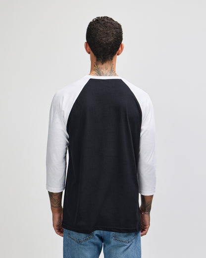 American Apparel CVC Unisex Raglan T-shirt - Black / White