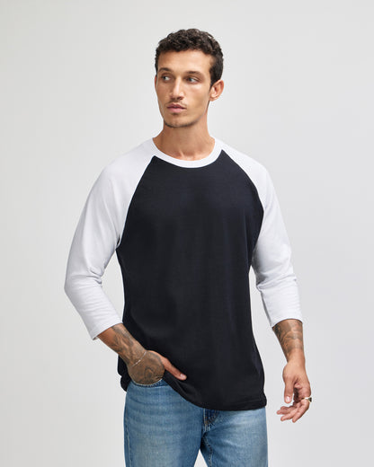 American Apparel CVC Unisex Raglan T-shirt - Black / White