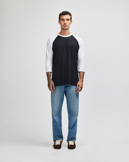 American Apparel CVC Unisex Raglan T-shirt - Black / White