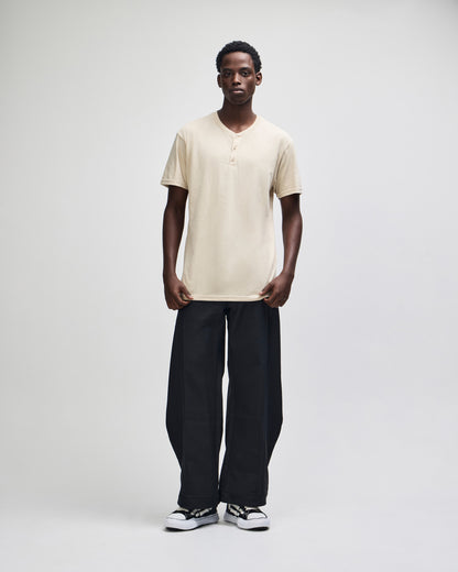 American Apparel CVC Unisex Henley T-shirt - Heather Bone