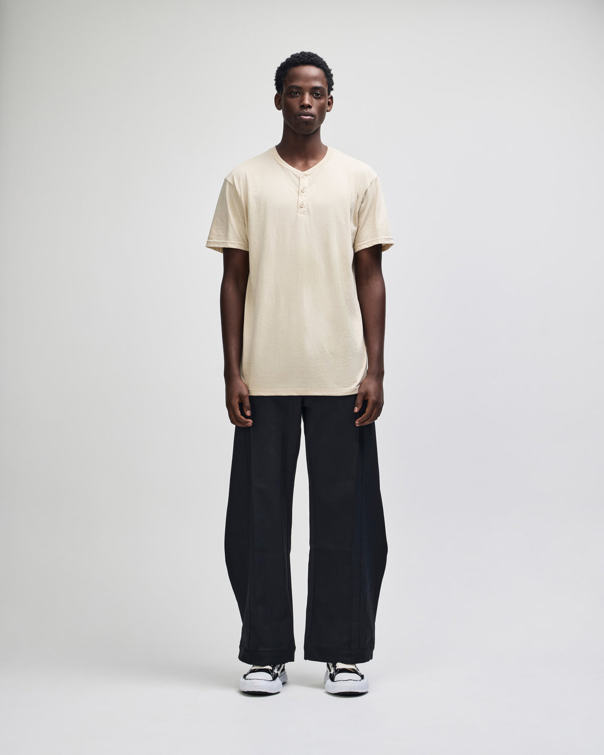 American Apparel CVC Unisex Henley T-shirt - Heather Bone