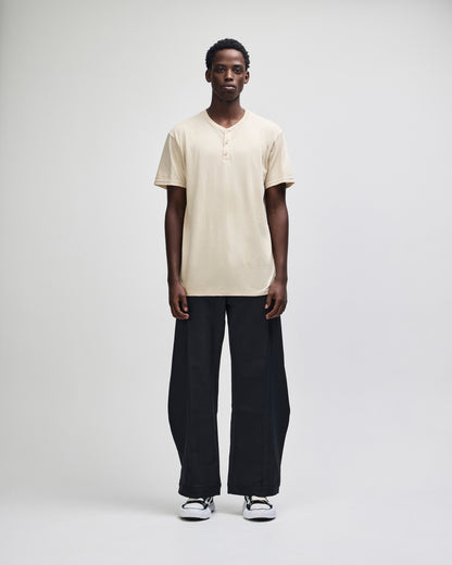 American Apparel CVC Unisex Henley T-shirt - Heather Bone