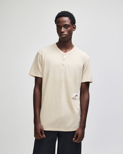 American Apparel CVC Unisex Henley T-shirt - Heather Bone