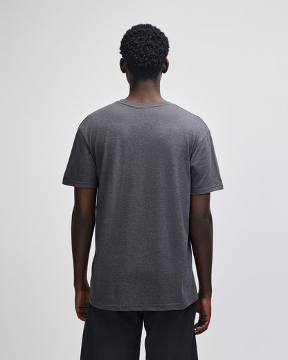 American Apparel CVC Unisex Henley T-shirt - Heather Charcoal