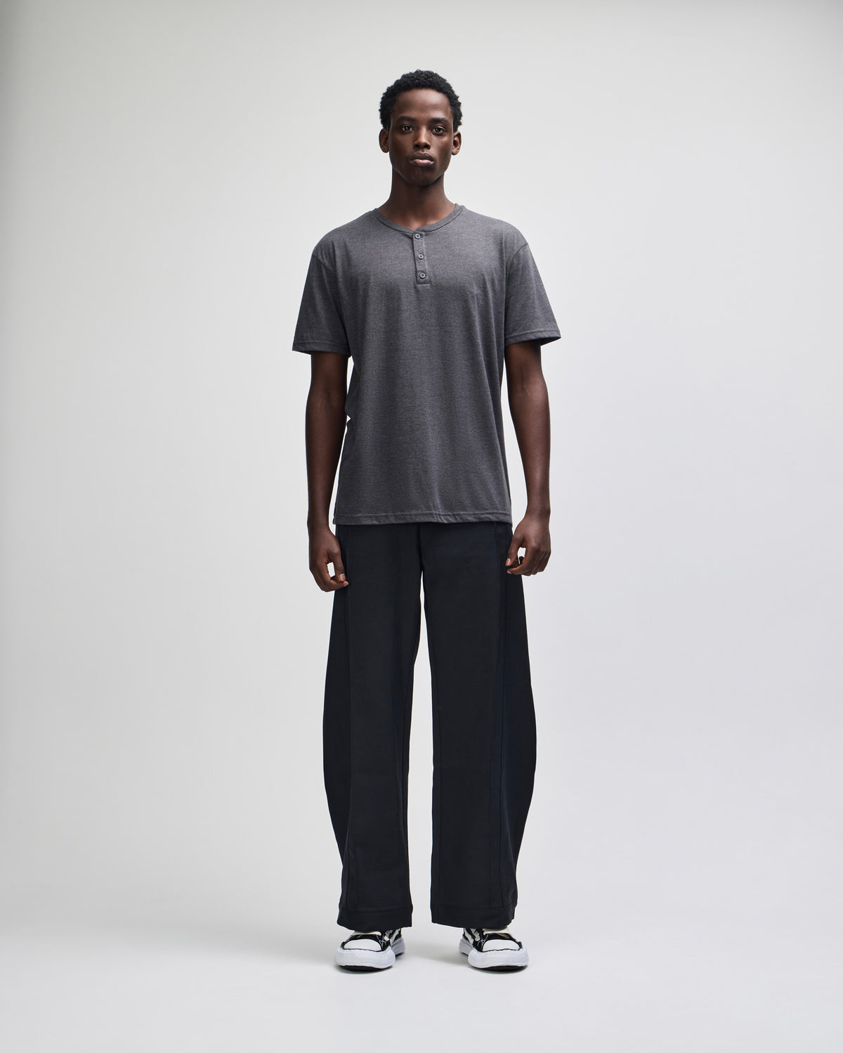 American Apparel CVC Unisex Henley T-shirt - Heather Charcoal