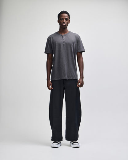 American Apparel CVC Unisex Henley T-shirt - Heather Charcoal