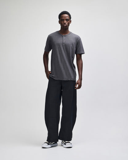American Apparel CVC Unisex Henley T-shirt - Heather Charcoal